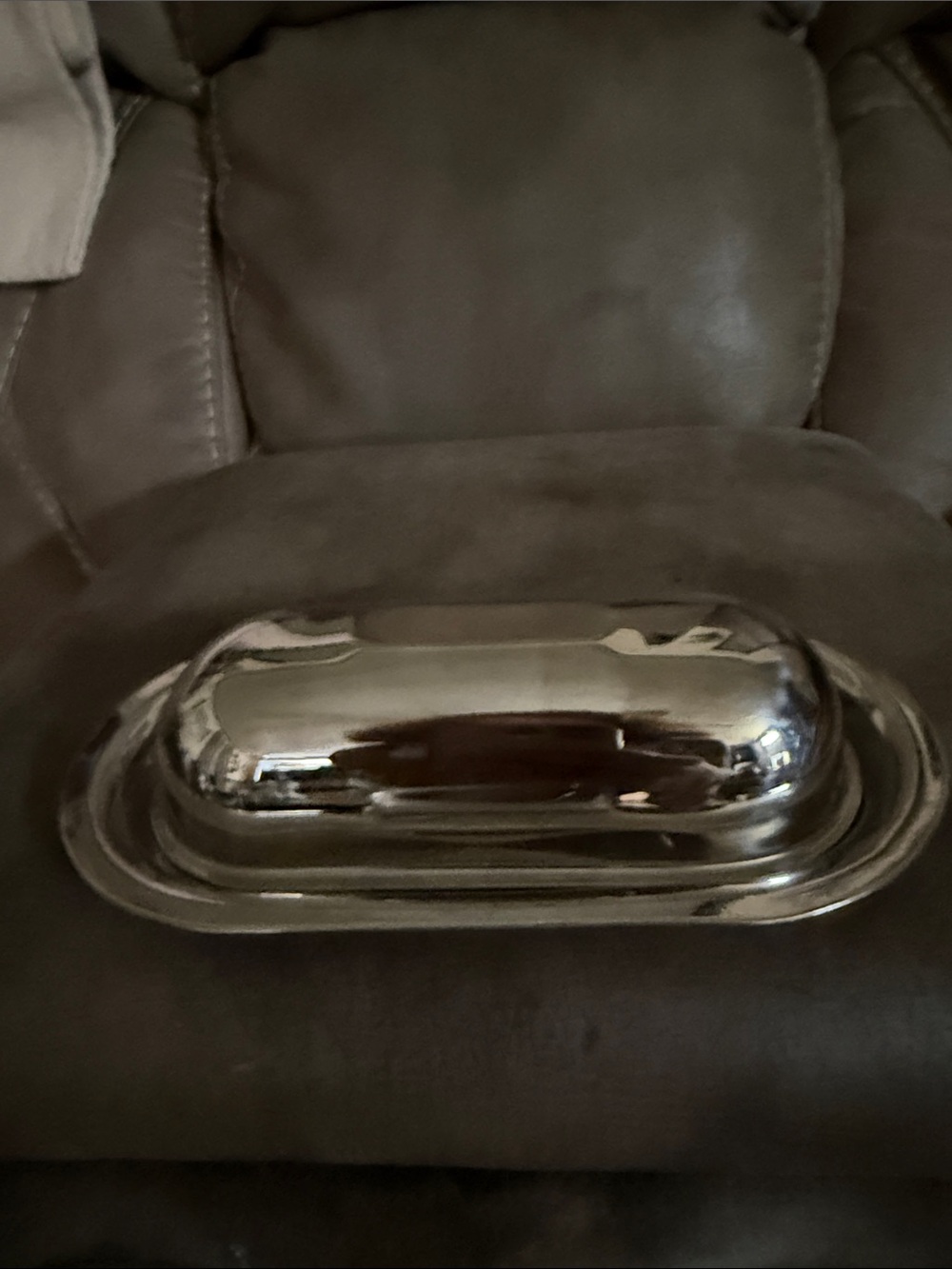 This is a vintage silver plated butter dish by Gorham
